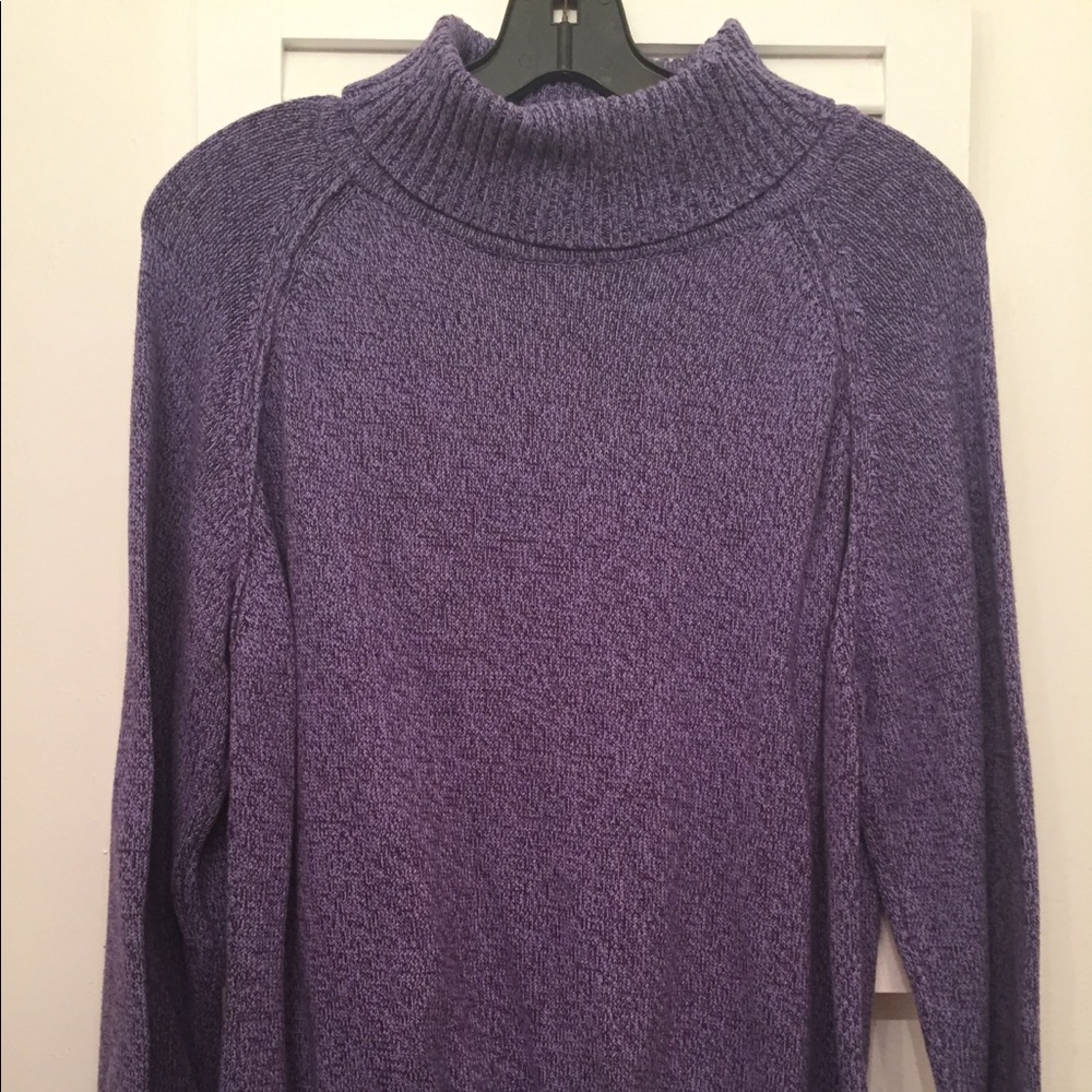 Purple Cowl Neck Sweater
